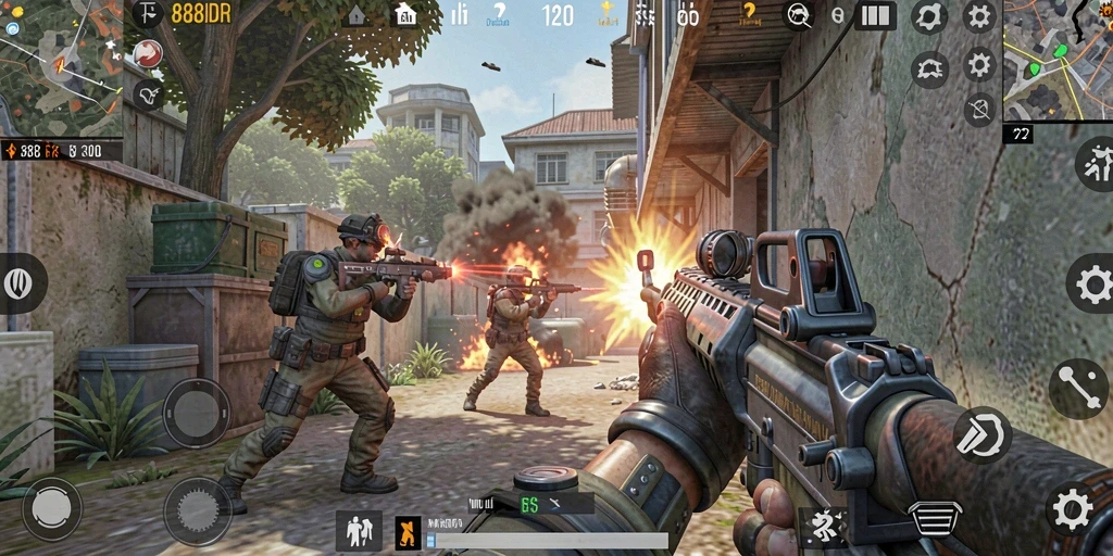 Tampilan gameplay 888IDR yang menegangkan dan penuh aksi.