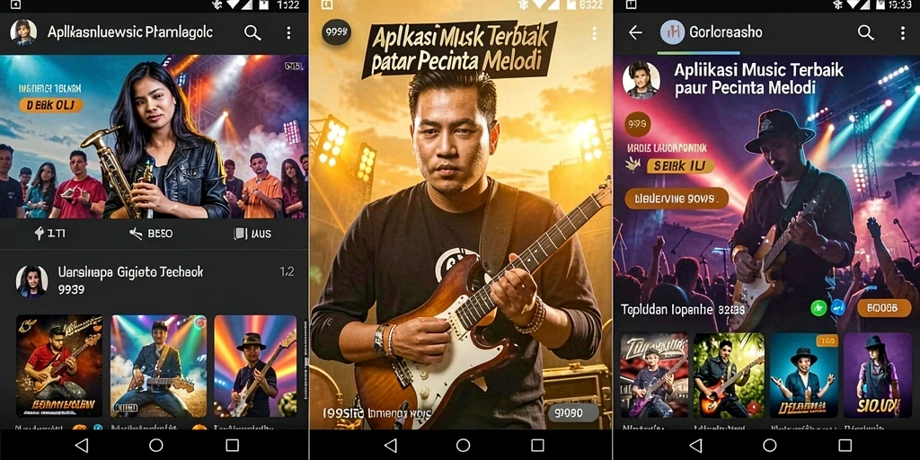 Screenshot gameplay 9939 yang menampilkan antarmuka musik yang menarik.