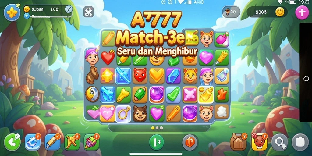 Tampilan gameplay A7777 yang menyenangkan dan penuh warna.