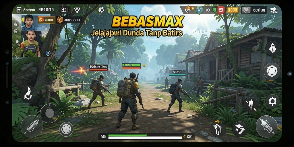 Tampilan gameplay BEBASMAX yang memukau dan penuh petualangan.
