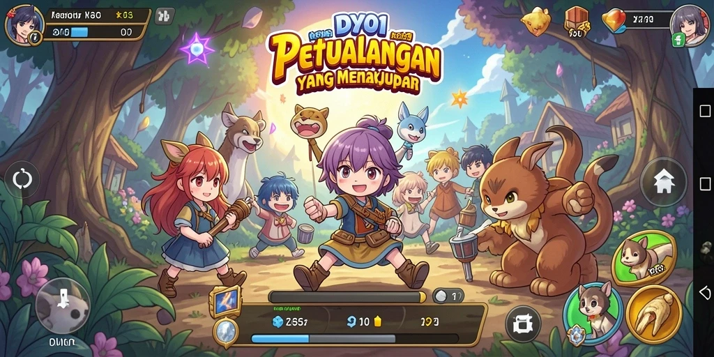 Screenshot utama DY01 menampilkan aksi seru dalam pertarungan Anime.