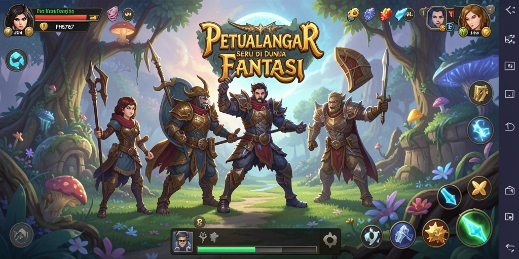 Screenshot gameplay FH6767 menampilkan petualangan di dunia fantasi yang menakjubkan.