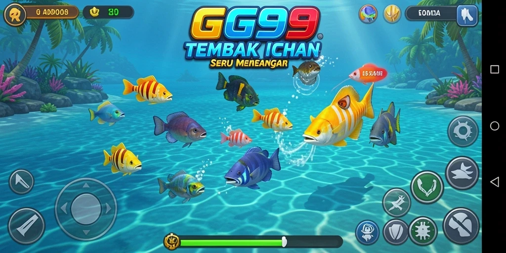 Tampilan gameplay GG99 yang seru dalam menembak ikan.