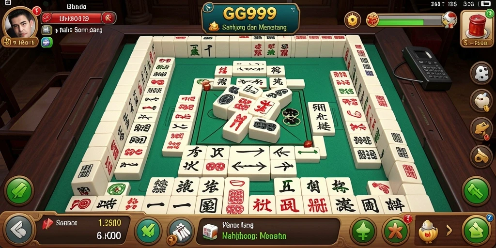 Screenshot dari gameplay seru GG999 yang menunjukkan strategi Mahjong.
