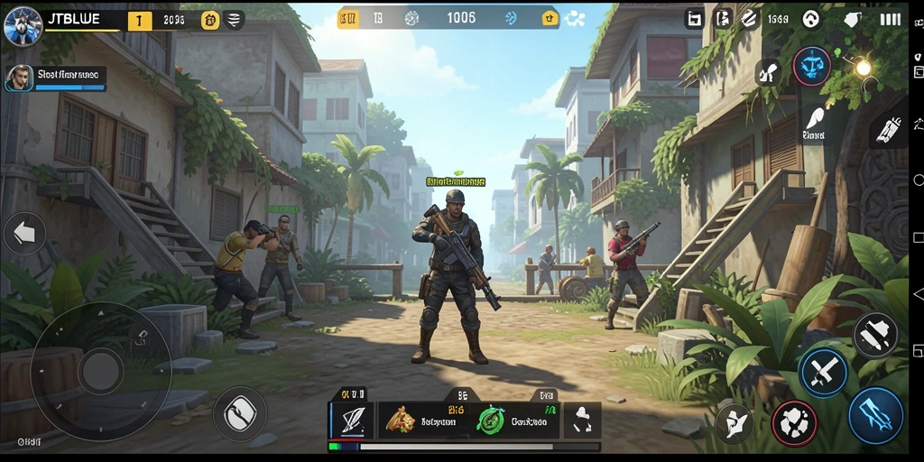 Screenshot utama JTBLUE menampilkan gameplay simulasi yang mengesankan dan interaktif.