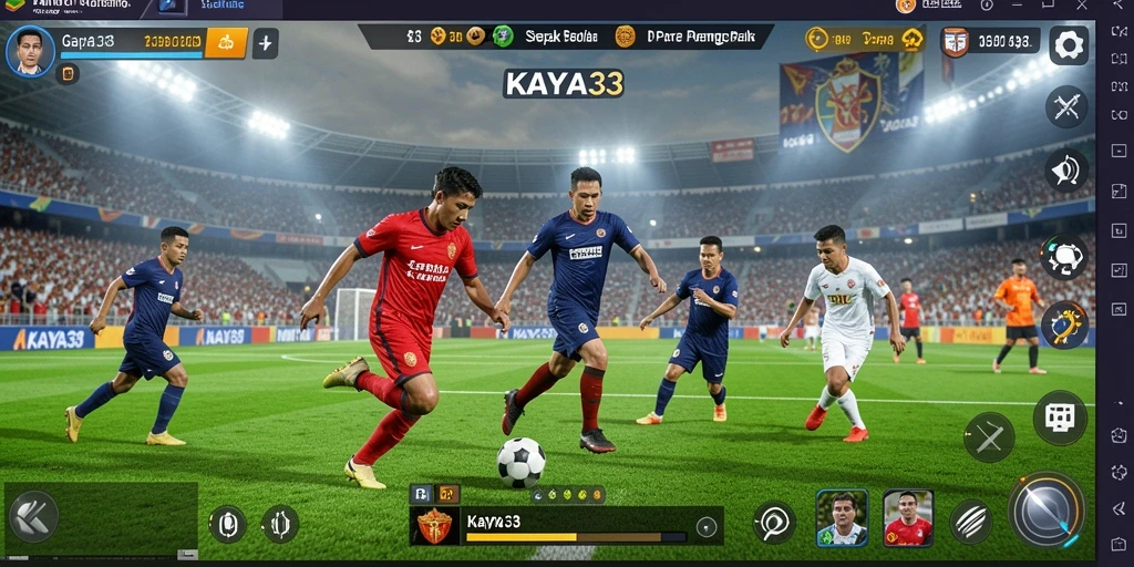 Tampilan gameplay KAYA33 yang menegangkan dalam pertandingan sepak bola.