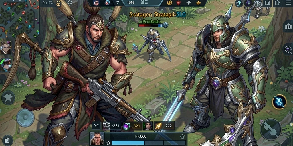 Screenshot utama NK666 menampilkan aksi strategis yang mendalam.