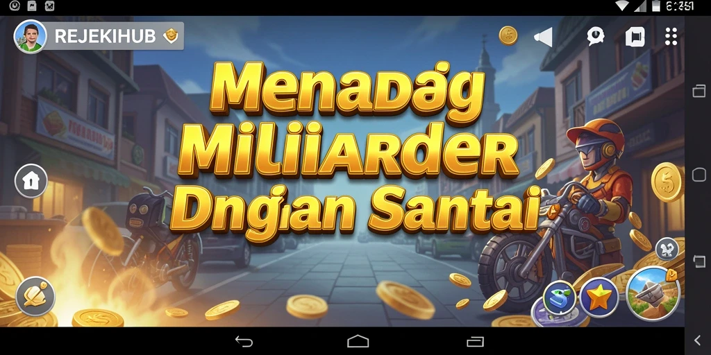 Tampilan gameplay REJEKIHUB yang menunjukkan kemajuan dalam usaha.