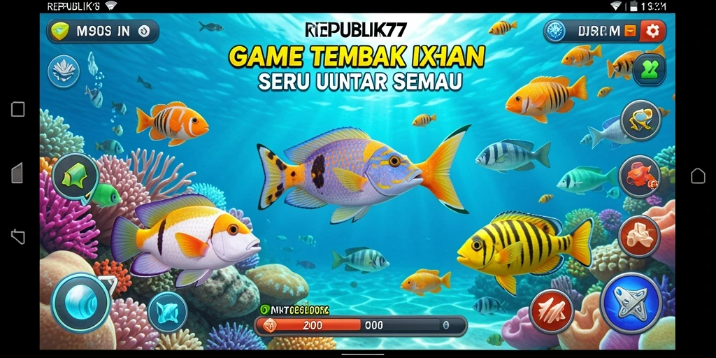 Tampilan gameplay seru dari REPUBLIK77 dengan berbagai ikan target.
