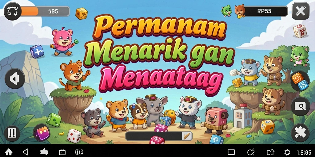 Tampilan screenshot utama RP55 menampilkan gameplay Puzzle yang seru.