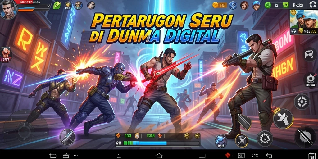 Tangkapan layar utama RR33 menampilkan aksi pertarungan yang intens dan karakter yang dinamis.