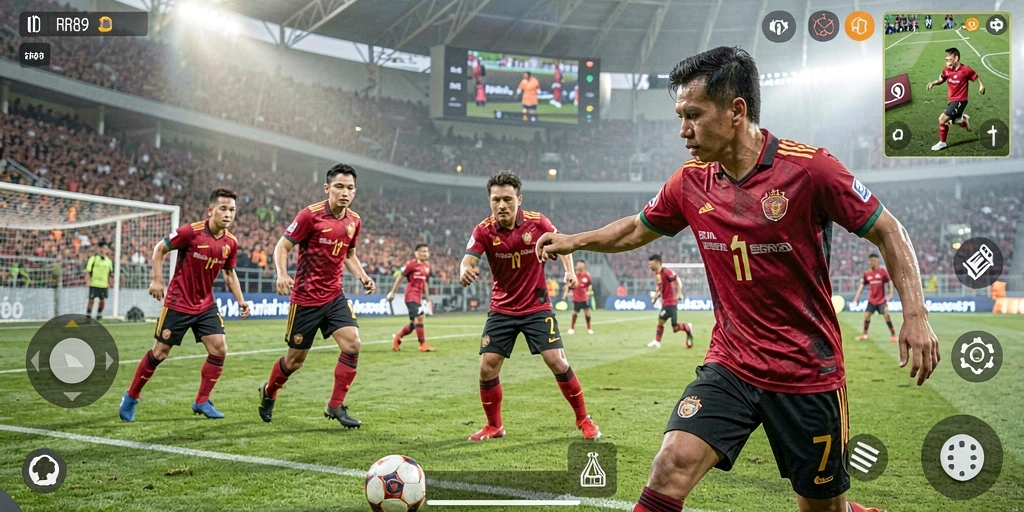 Tangkapan layar dari gameplay seru RR89 yang menampilkan aksi olahraga.