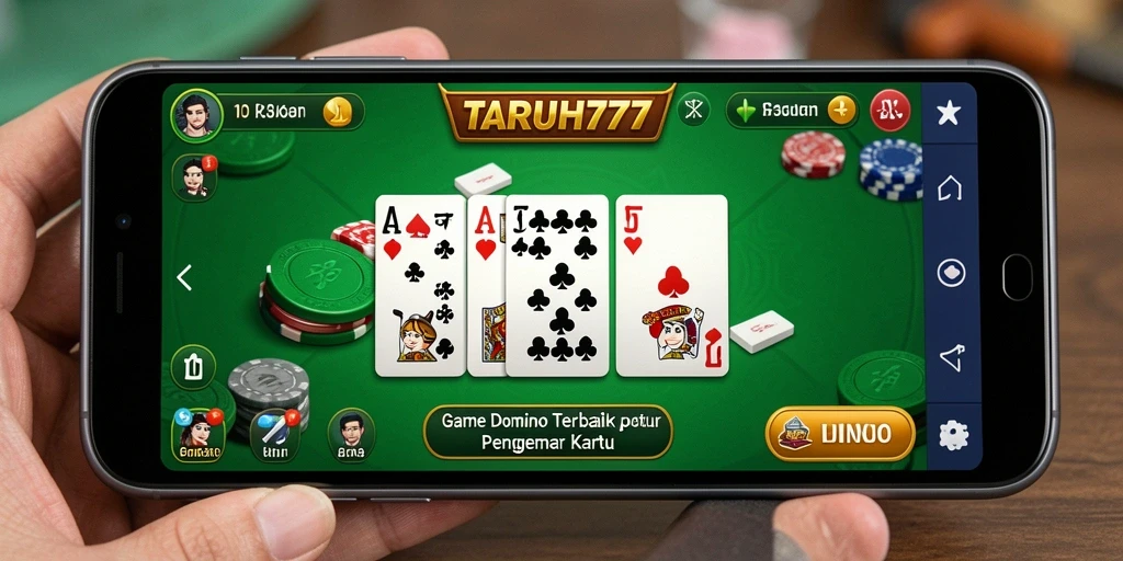 Tampilan gameplay seru dari TARUH777 yang menampilkan keseruan bermain Domino.