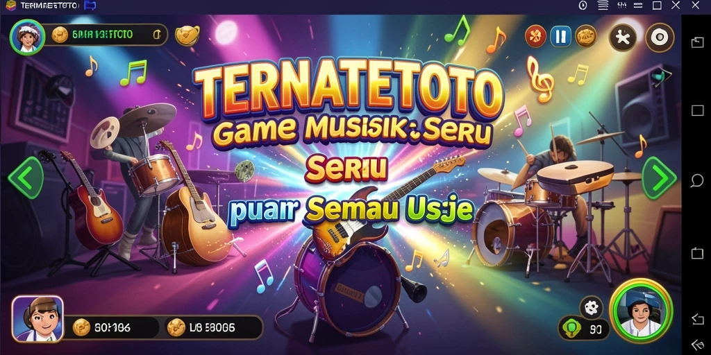 Tangkapan layar permainan TERNATETOTO menunjukkan gameplay musik yang mengasyikkan.