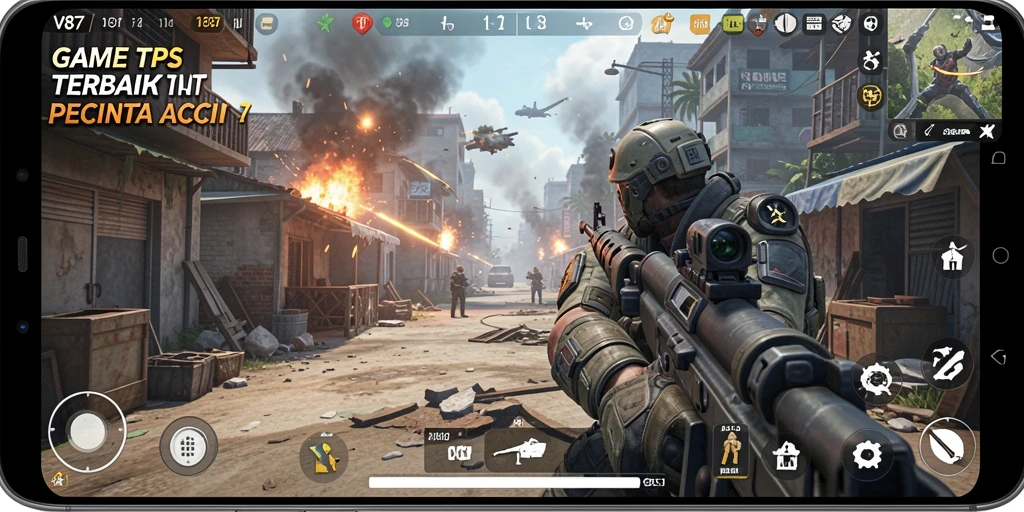 Tampilan gameplay mendebarkan di V87 dengan aksi seru.