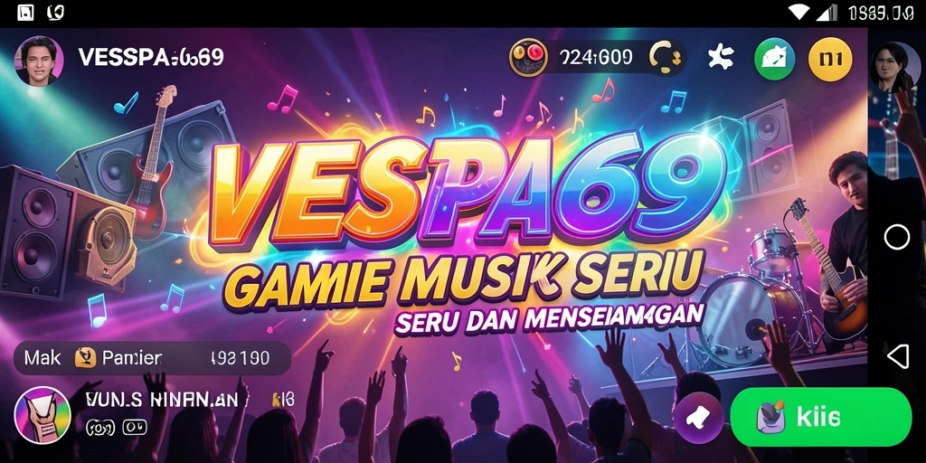 Tampilan gameplay VESPA69 yang penuh warna dan interaktif.