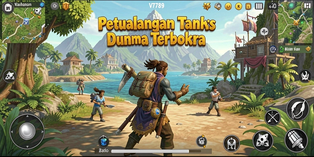 Screenshot gameplay VT789 yang menampilkan eksplorasi dunia terbuka.